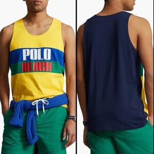 Polo Ralph Lauren Polo Beach Colorblock Logo Tank Top Men’s Medium NWT
